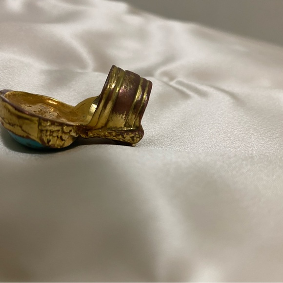 Vintage Yves Saint Laurent Arty Ovale Ring YSL Turquoise size 5 - Picture 6 of 6